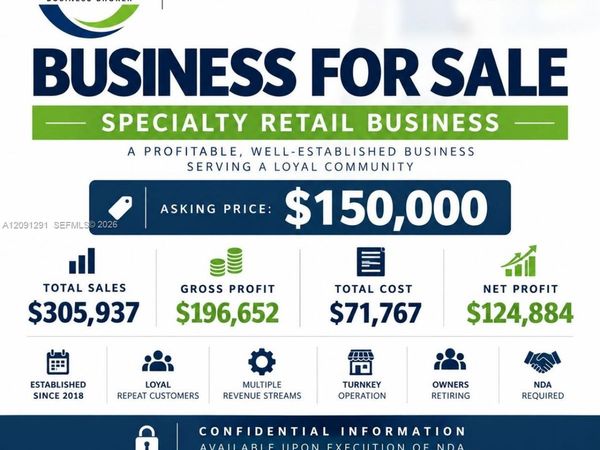 Specialty Retail Business, Coral Gables, FL 33134
