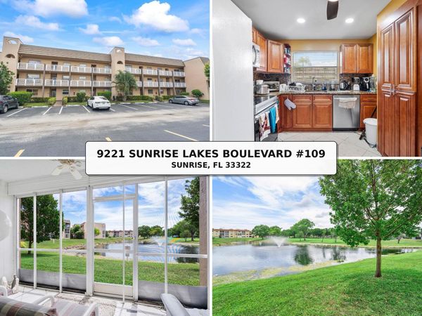 9221 Sunrise Lakes Boulevard, Unit 109, Sunrise, FL 33322