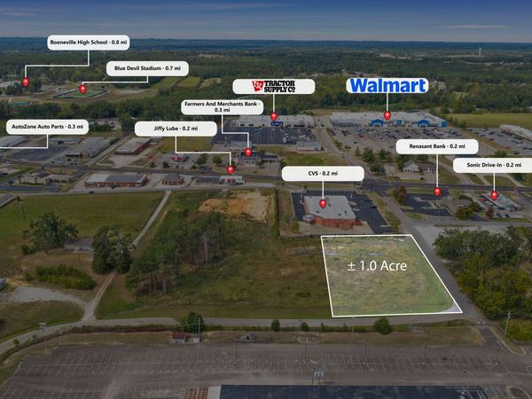 (1 acre) 101 American Ave., Booneville, MS 38829