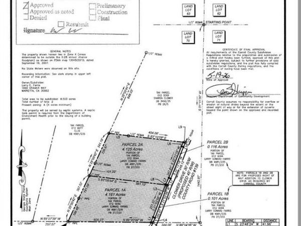 0 Lot 1A , Bowdon, GA 30108